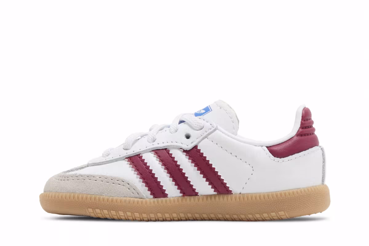 adidas Samba OG I White Collegiate Burgundy Gum, view 4