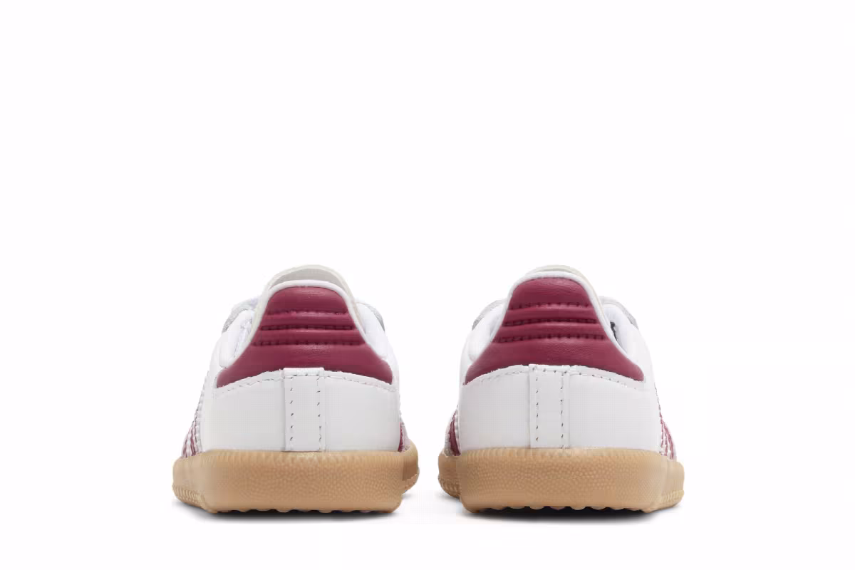 adidas Samba OG I White Collegiate Burgundy Gum, view 7