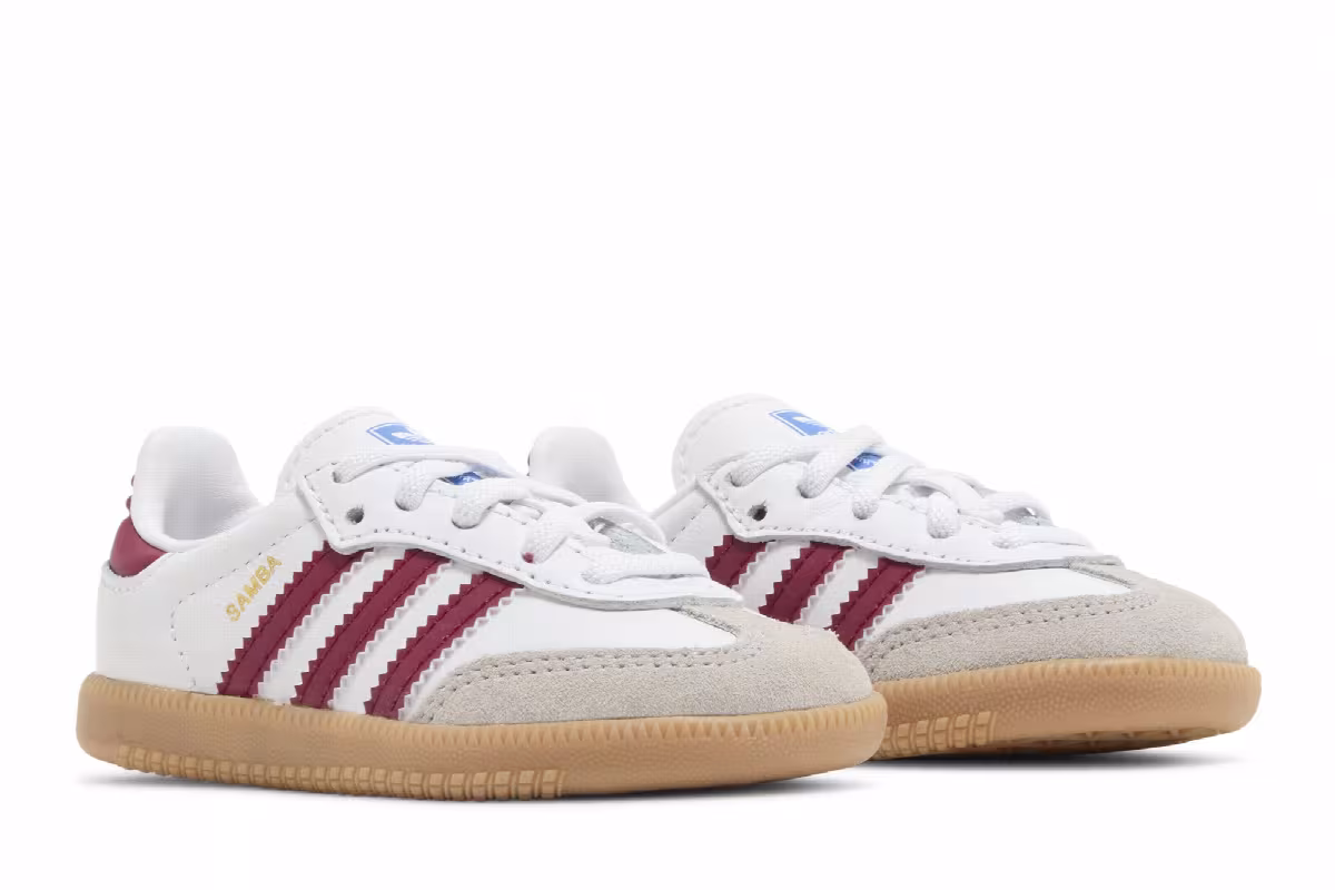 adidas Samba OG I White Collegiate Burgundy Gum, view 9