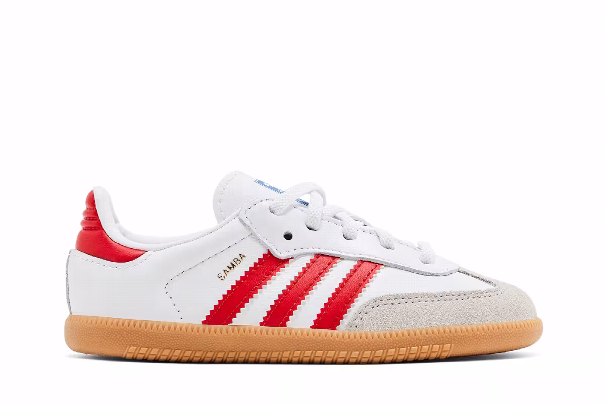 adidas Samba OG I White Collegiate Red Gum, view 2