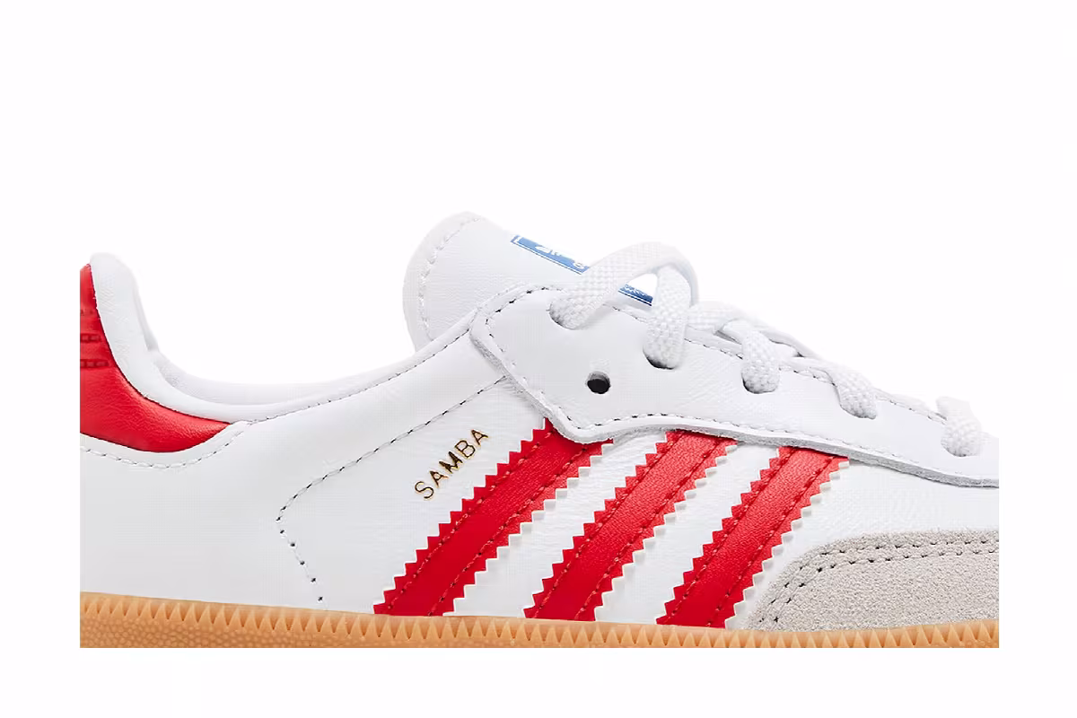 adidas Samba OG I White Collegiate Red Gum, view 3