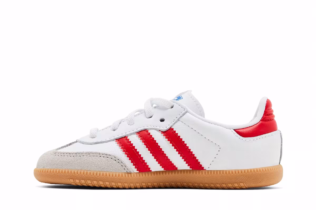 adidas Samba OG I White Collegiate Red Gum, view 4