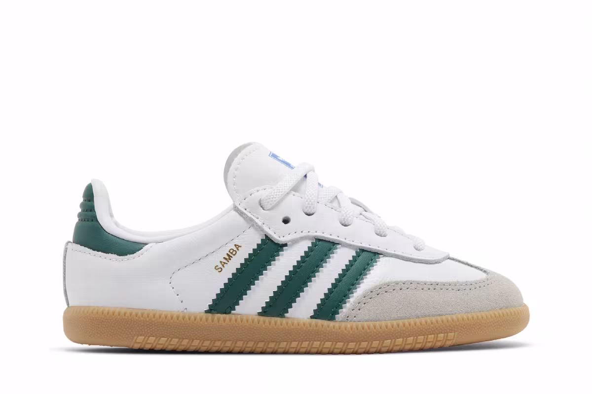 adidas Samba OG I White Collegiate Green Gum, view 2