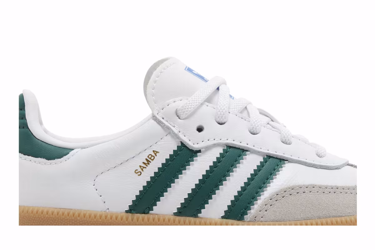 adidas Samba OG I White Collegiate Green Gum, view 3
