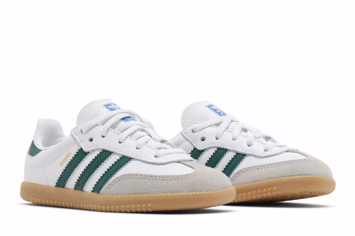 adidas Samba OG I White Collegiate Green Gum, view 9