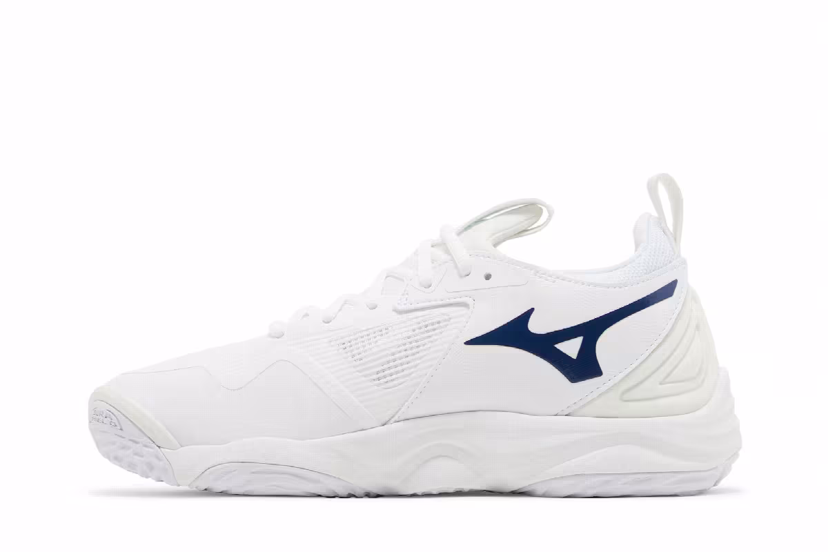 Mizuno Women's Wave Momentum 3 White Navy, view 4