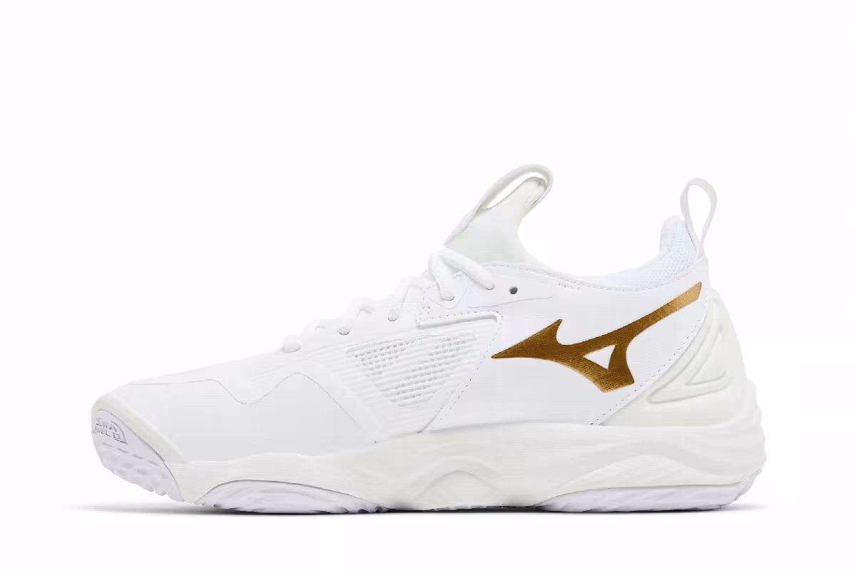 Mizuno Women's Wave Momentum 3 White Gold, view 4