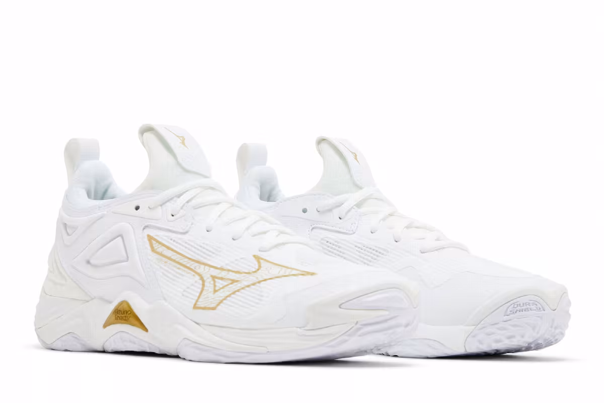 Mizuno Women's Wave Momentum 3 White Gold, view 9