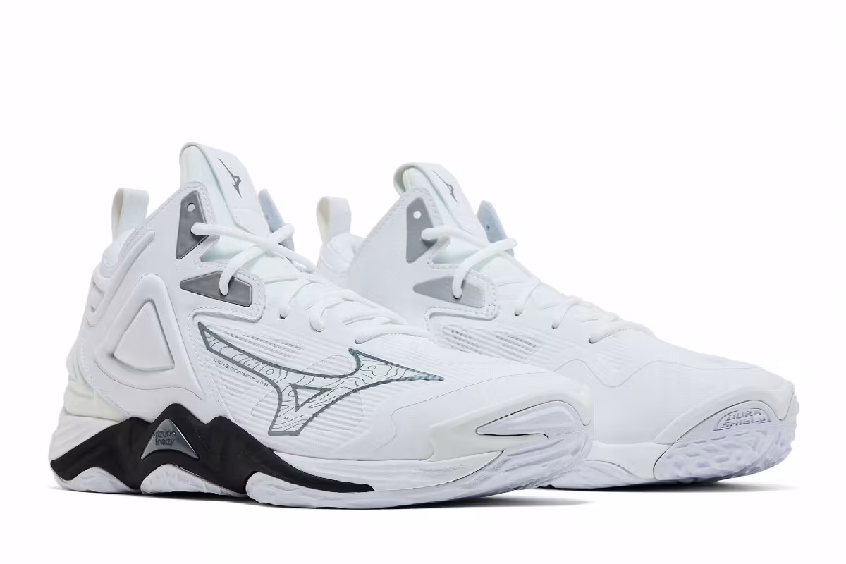 Mizuno Wave Momentum 3 Mid White Black, view 9
