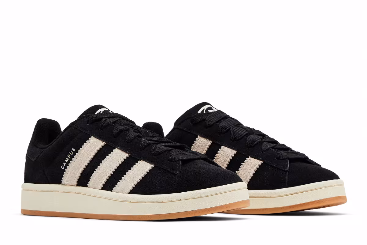 adidas Women's Campus 00s Black Cream White, view 9