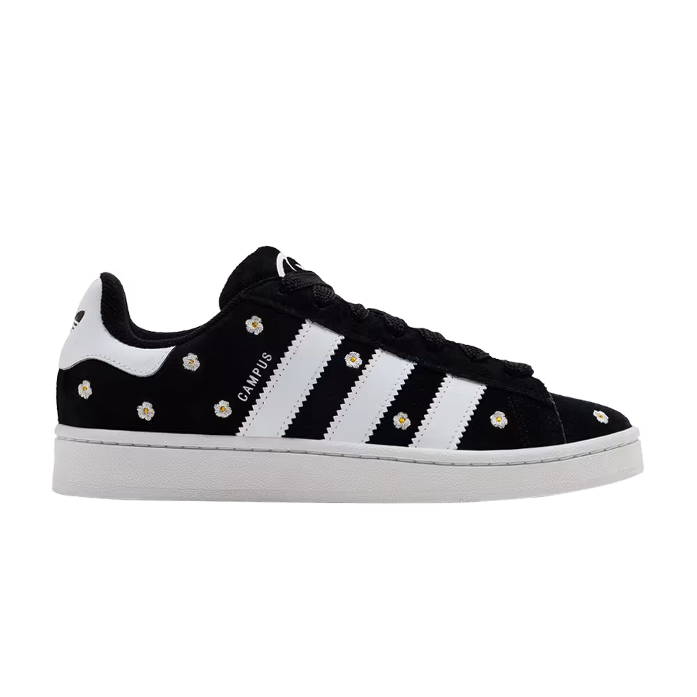 adidas Women's Campus 00s Black White Floral Embroidery