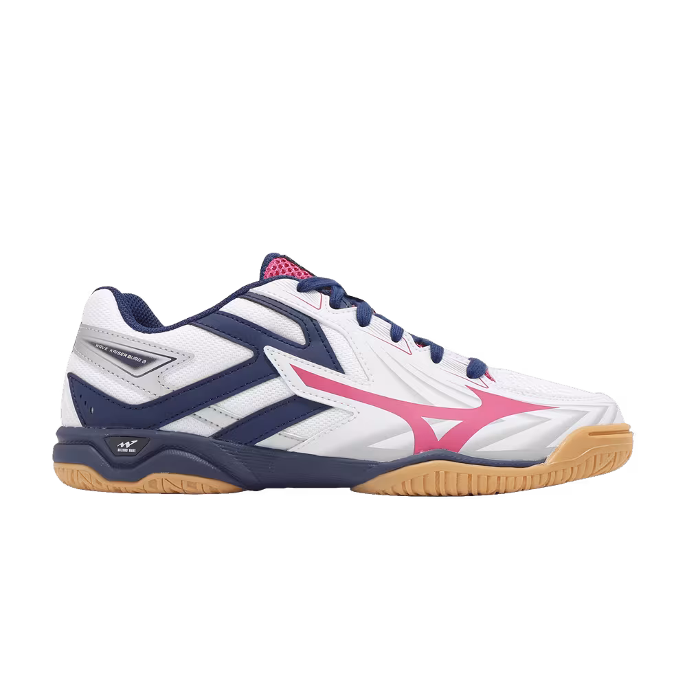 Mizuno Women's Wave Kaiserburg 8 Wide White Navy Pink