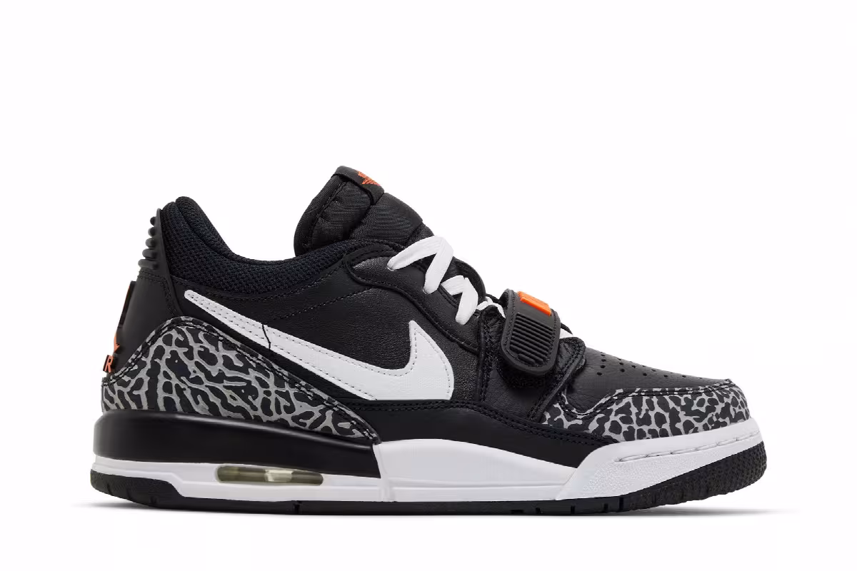 Air Jordan Legacy 312 Low GS Black White Safety Orange, view 2