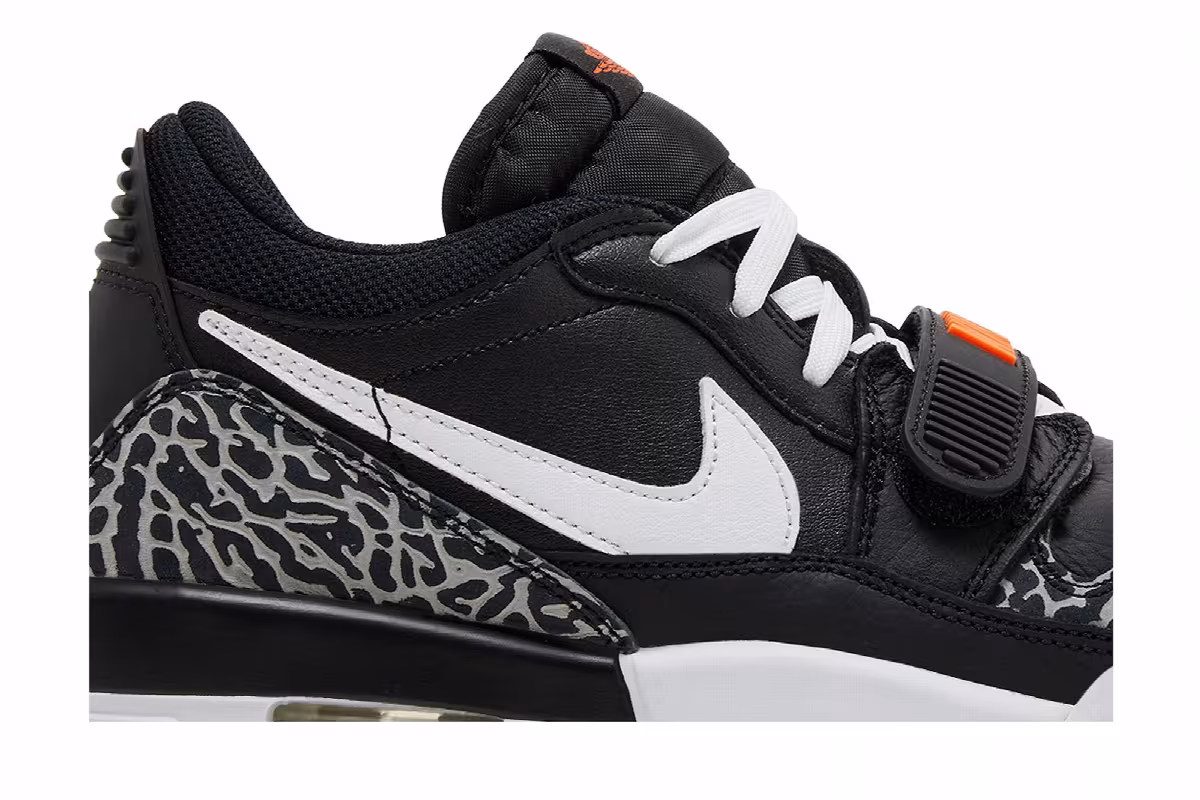 Air Jordan Legacy 312 Low GS Black White Safety Orange, view 3