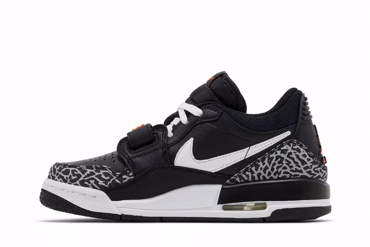 Air Jordan Legacy 312 Low GS Black White Safety Orange, view 4