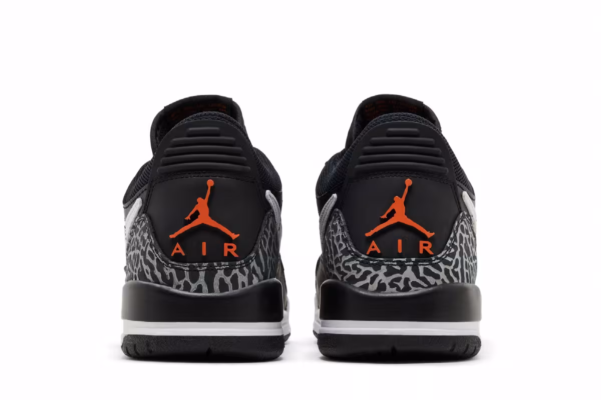 Air Jordan Legacy 312 Low GS Black White Safety Orange, view 7