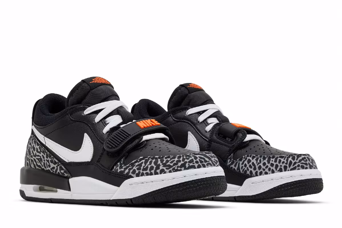 Air Jordan Legacy 312 Low GS Black White Safety Orange, view 9