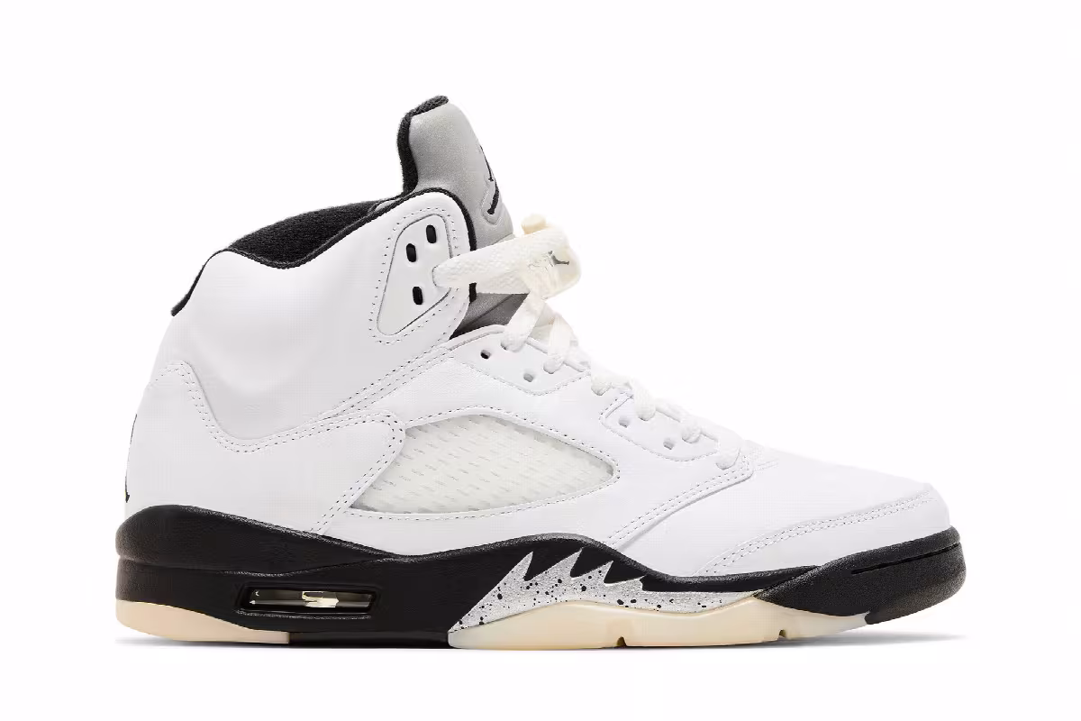 Air Jordan 5 White Black, view 2