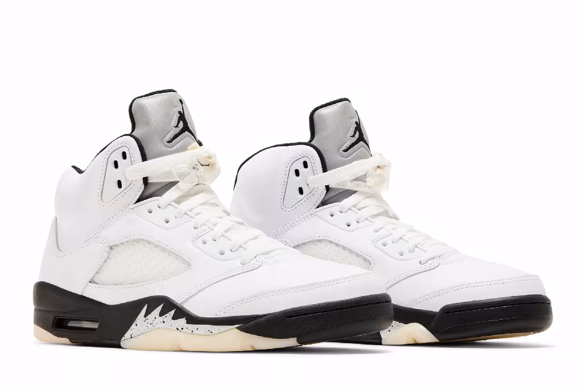 Air Jordan 5 White Black, view 9