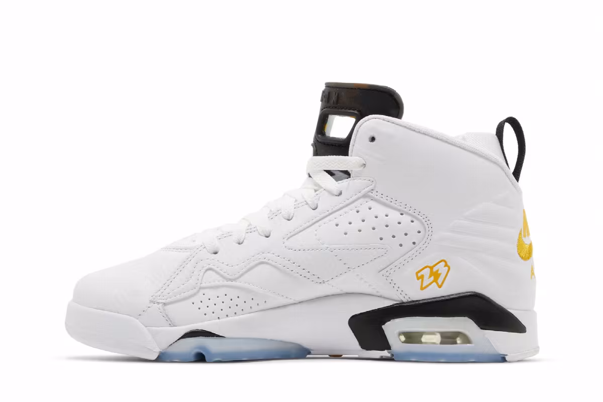 Air Jordan MVP GS White Yellow Ochre, view 4