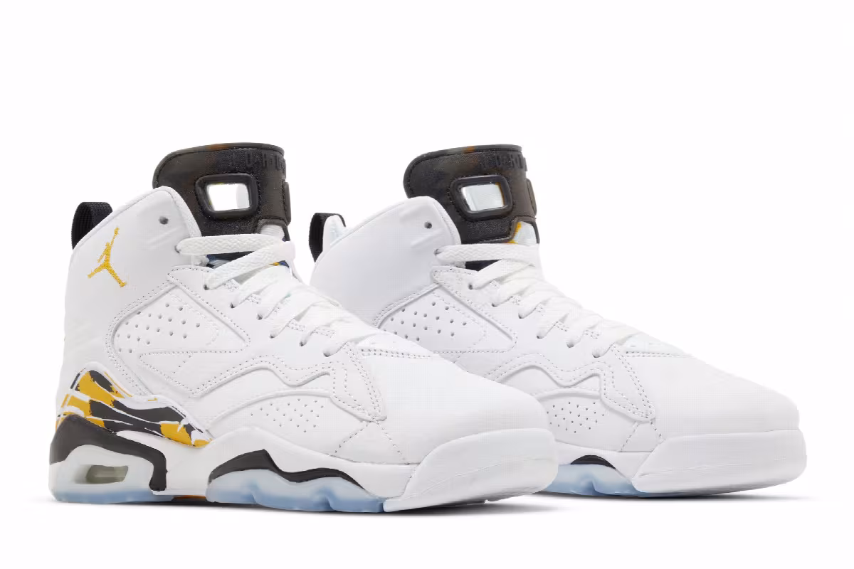 Air Jordan MVP GS White Yellow Ochre, view 9