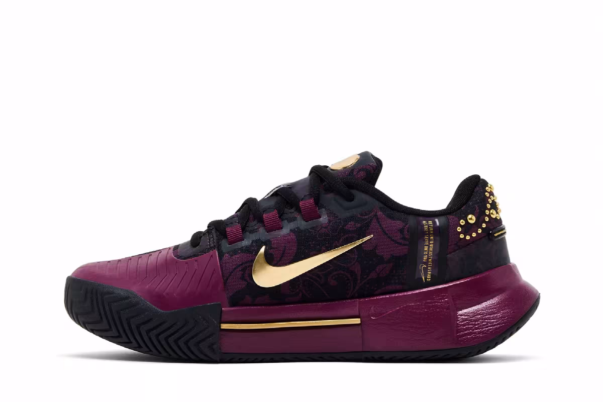Naomi Osaka x Nike Women's GP Challenge 1 Bordeaux/Black/Metallic Gold, view 4
