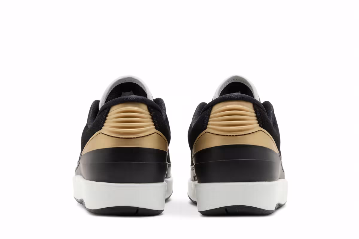 Women's Air Jordan 2 Low Black Metallic Gold, view 7