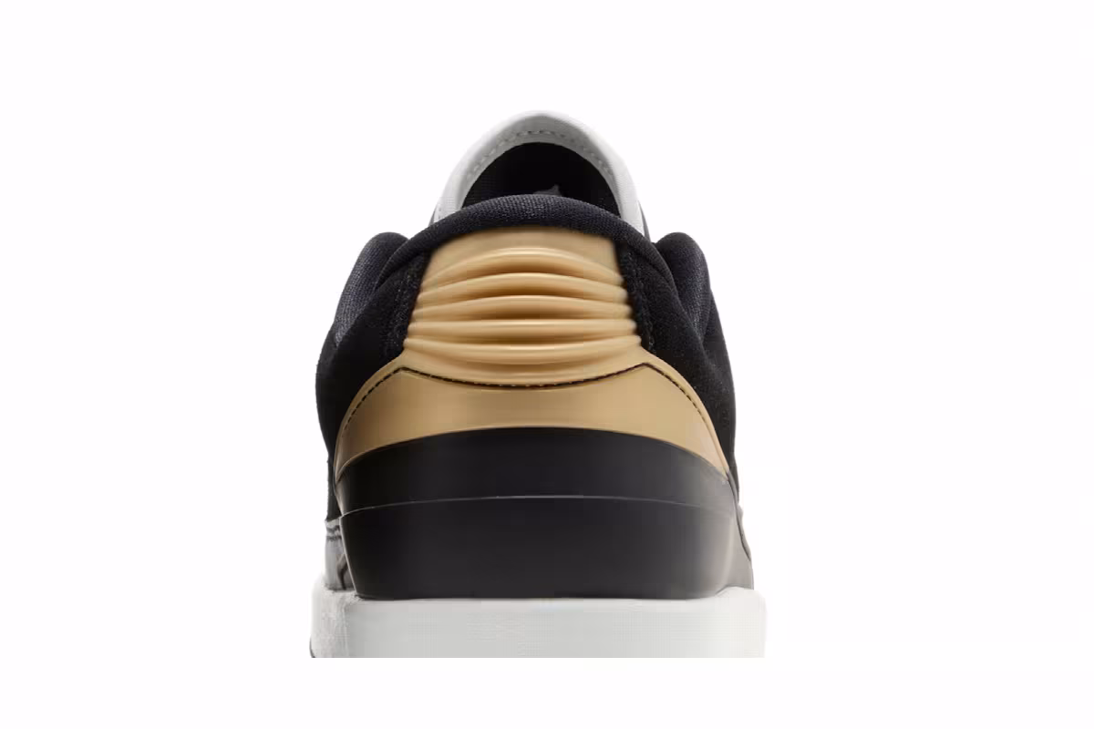 Women's Air Jordan 2 Low Black Metallic Gold, view 8