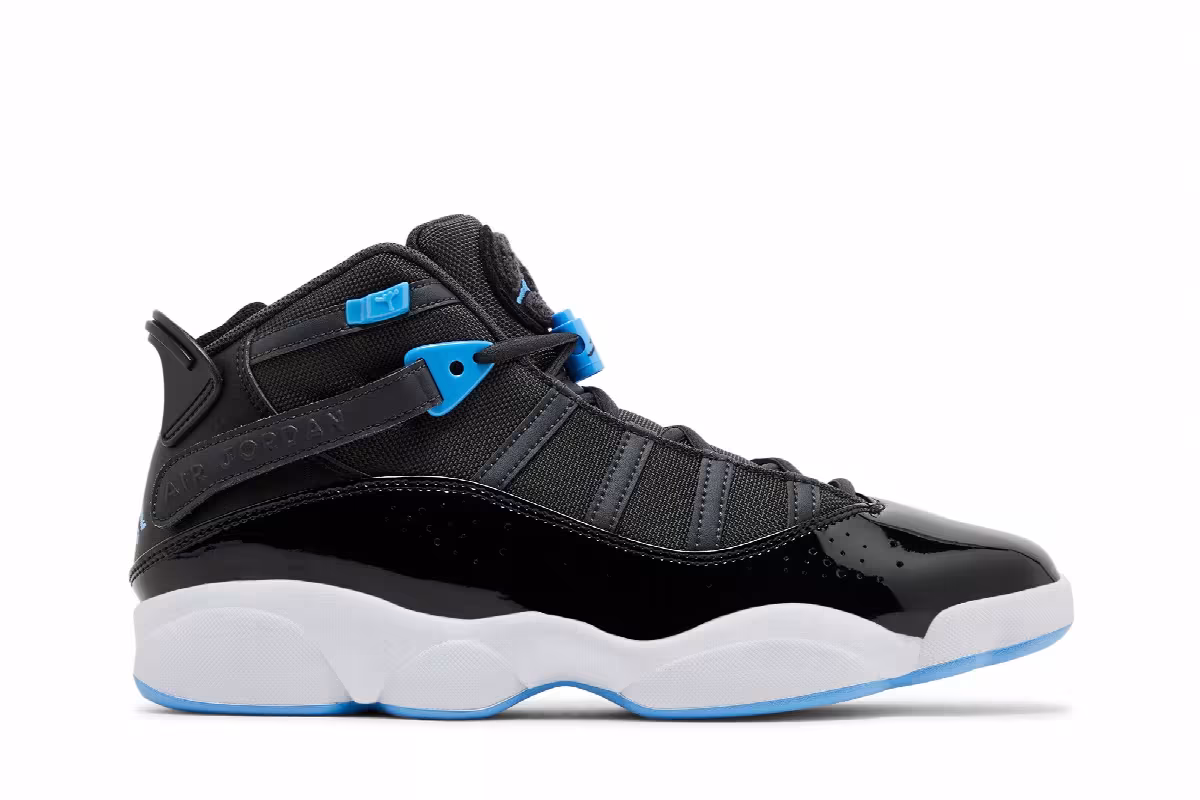 Air Jordan 6 Rings Black University Blue, view 2