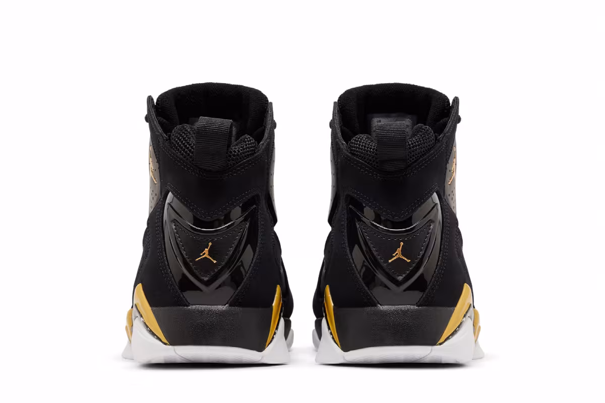 Air Jordan True Flight Black Metallic Gold Speckled, view 7
