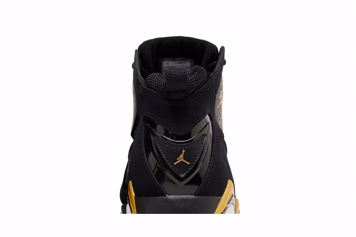 Air Jordan True Flight Black Metallic Gold Speckled, view 8