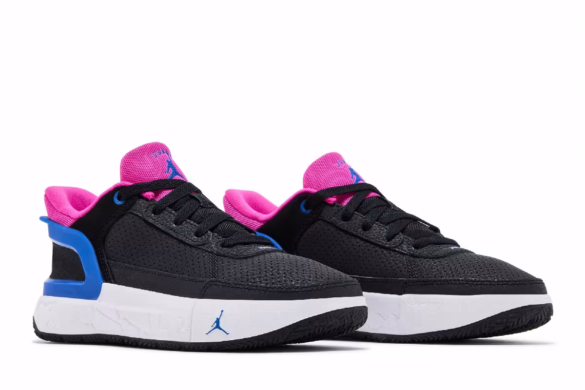 Air Jordan Day 1 EasyOn GS Black Fire Pink Royal, view 9