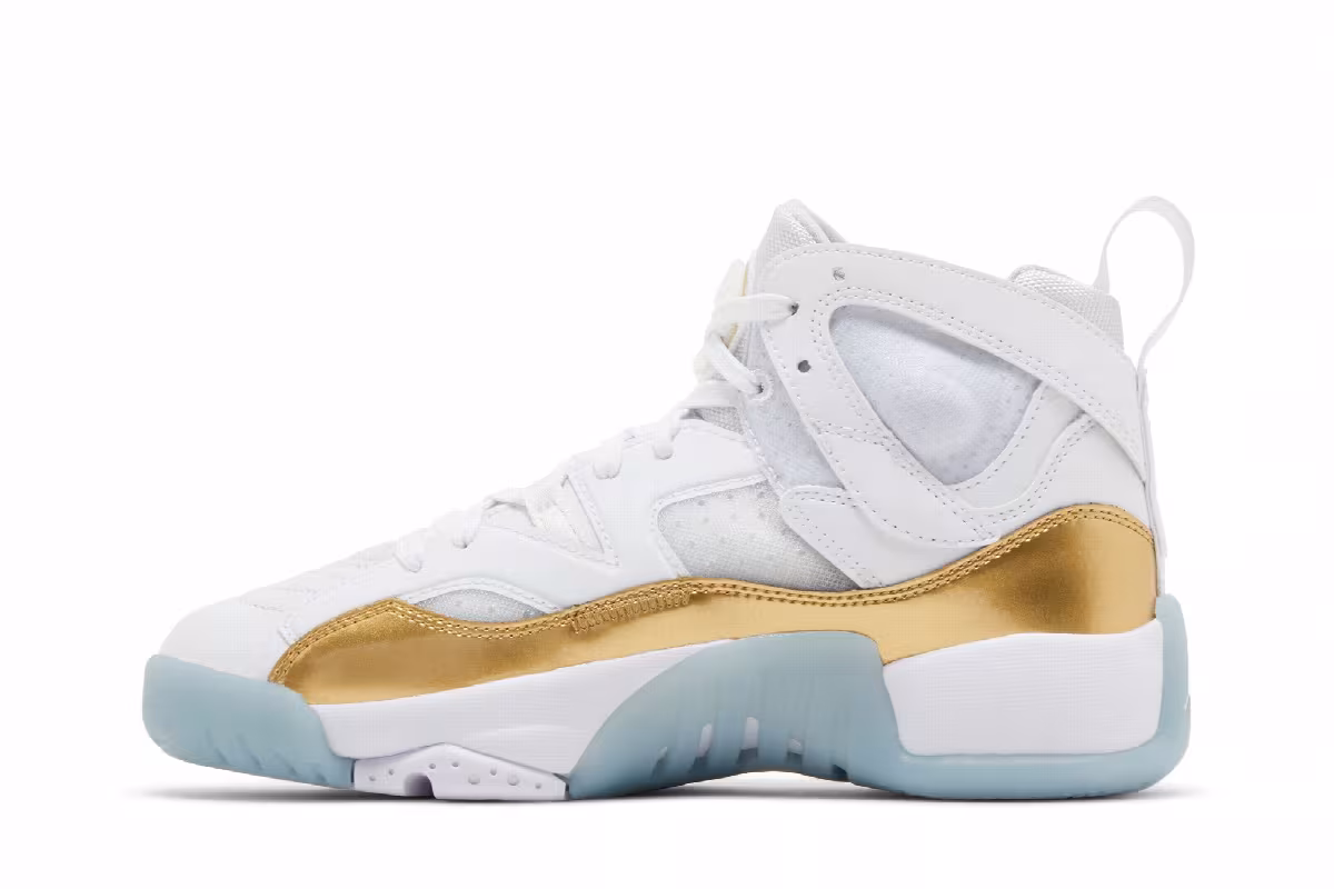 Air Jordan Women's Jumpman Two Trey White Metallic Gold, view 4