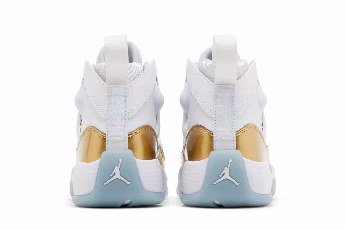 Air Jordan Women's Jumpman Two Trey White Metallic Gold, view 7