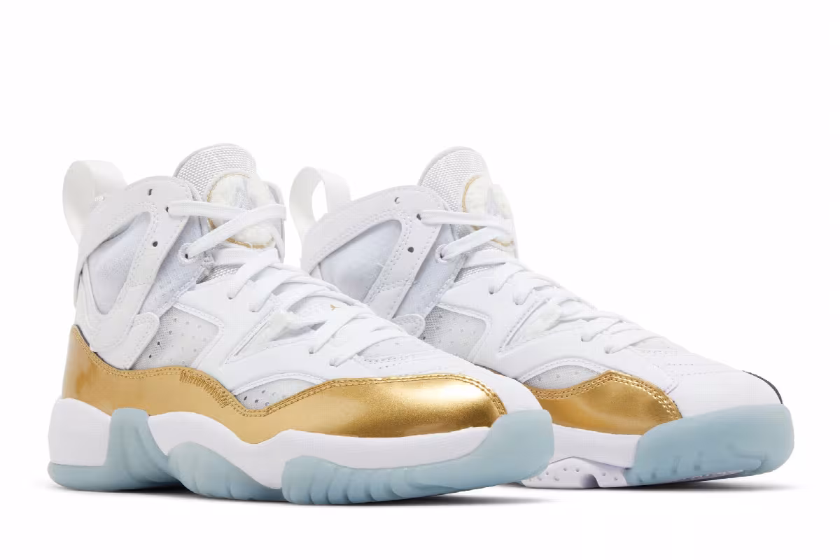 Air Jordan Women's Jumpman Two Trey White Metallic Gold, view 9