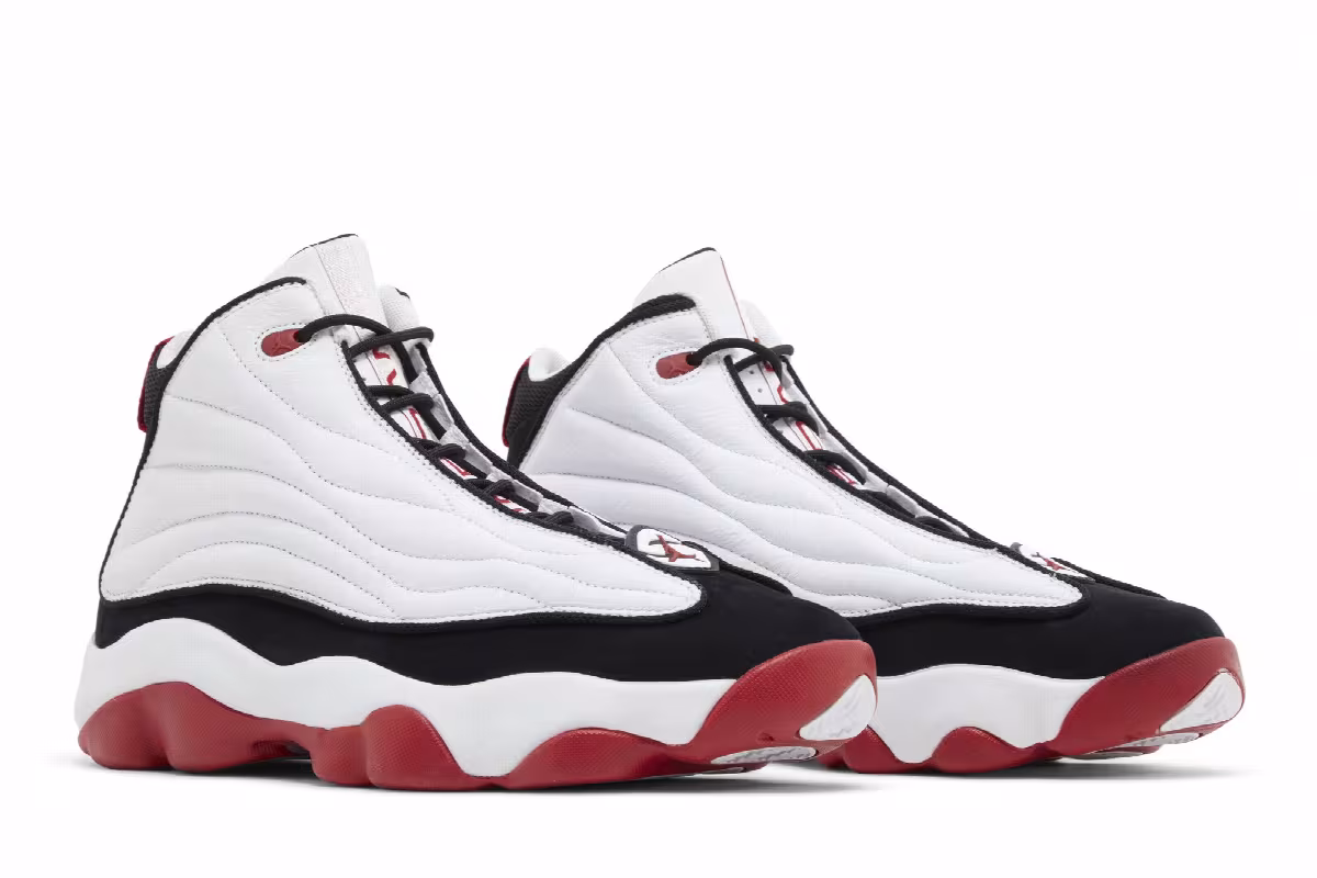 Air Jordan Pro Strong White Black Gym Red, view 9