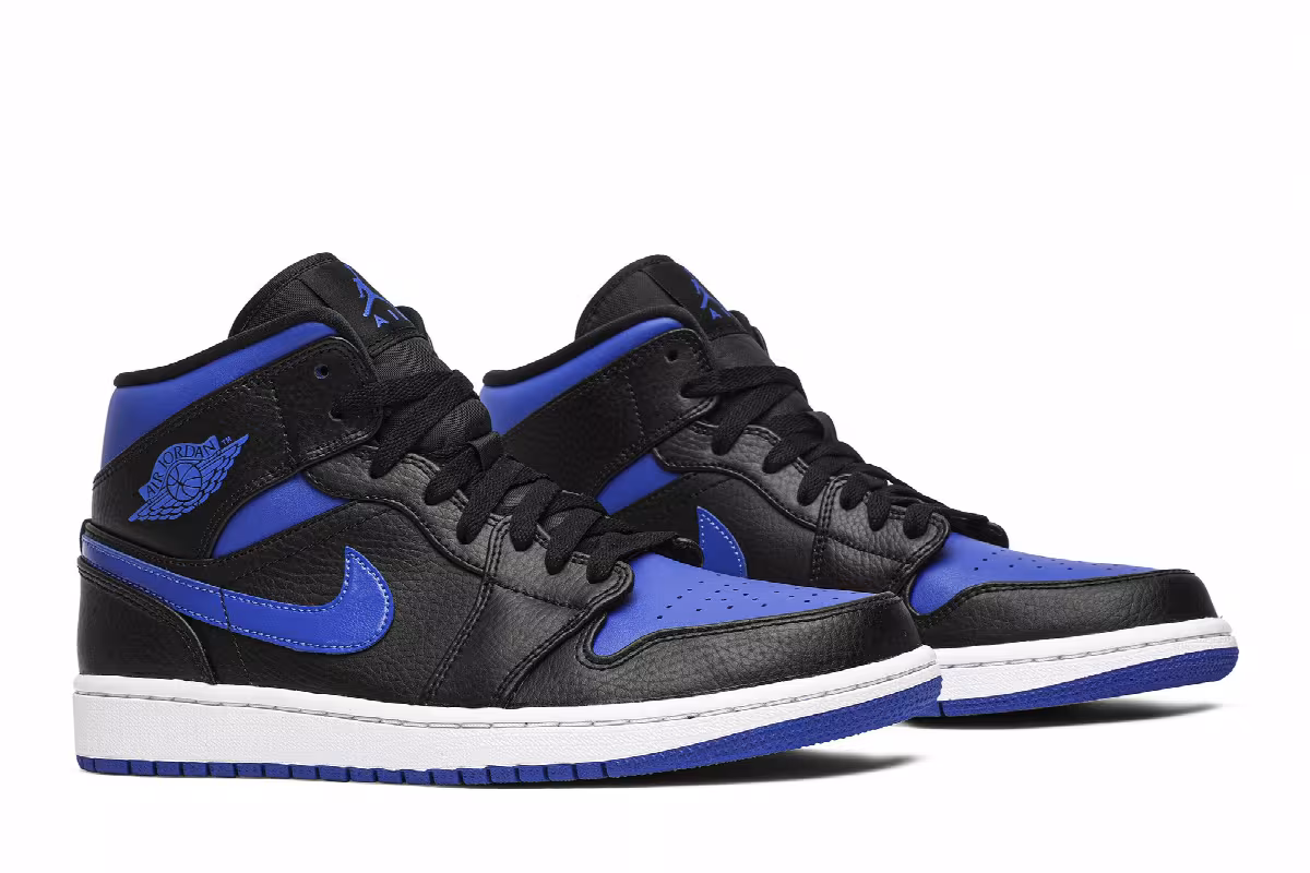 Air Jordan 1 Mid Black Hyper Royal, view 9