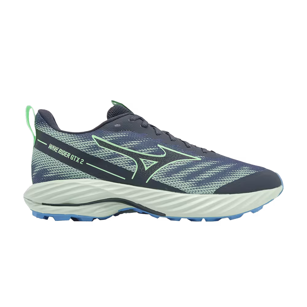 Mizuno Wave Rider GORE-TEX 2 Super Wide Vintage Indigo Neo Mint
