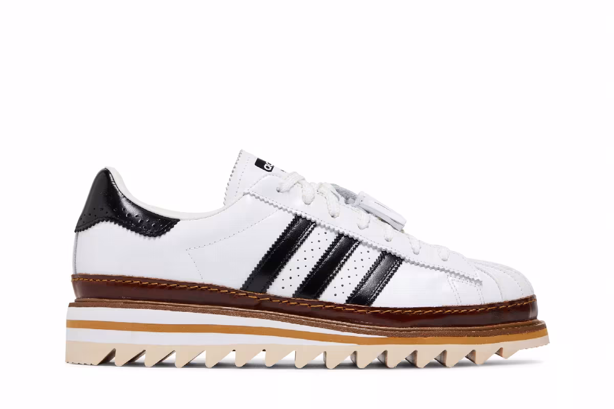 CLOT x adidas Superstar White Black, view 2
