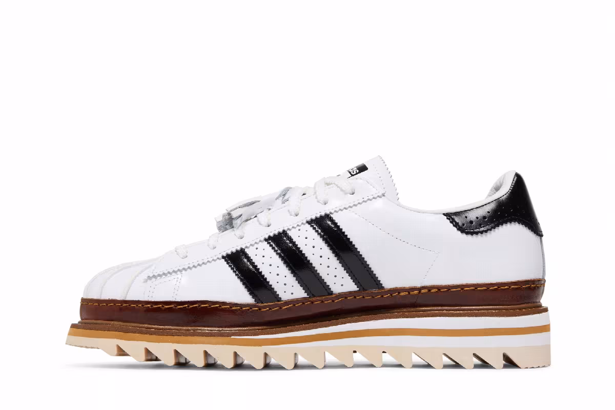 CLOT x adidas Superstar White Black, view 4