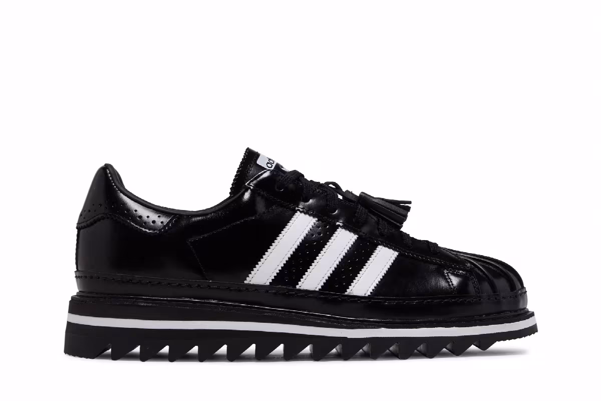 CLOT x adidas Superstar Black White, view 2