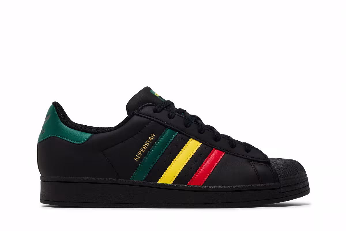 adidas Superstar Rasta - Black, view 2