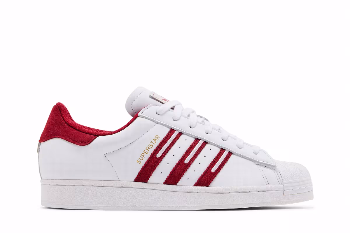 adidas Superstar Embroidered Red Stripes, view 2