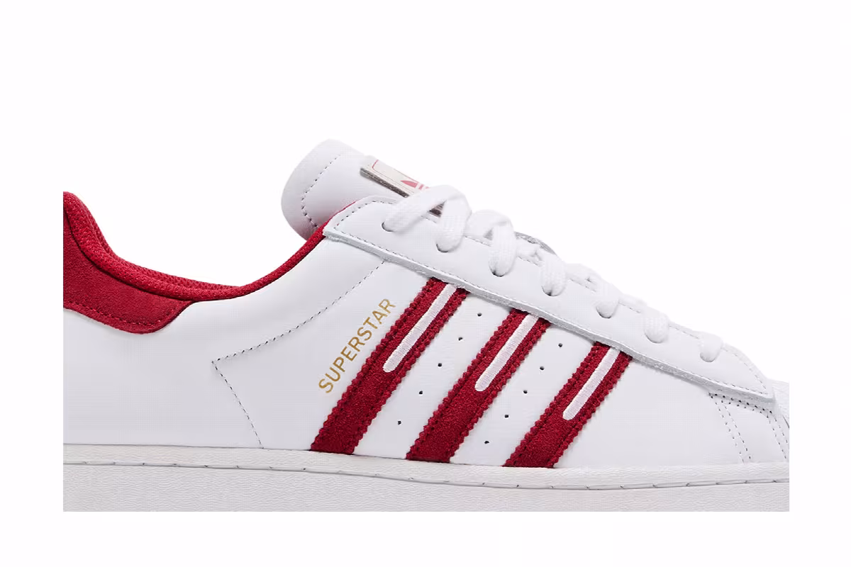 adidas Superstar Embroidered Red Stripes, view 3