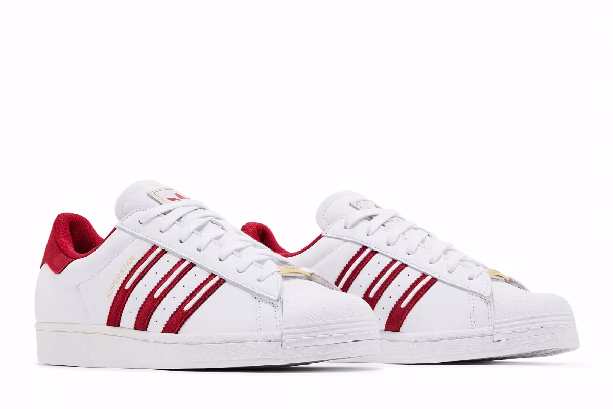 adidas Superstar Embroidered Red Stripes, view 9