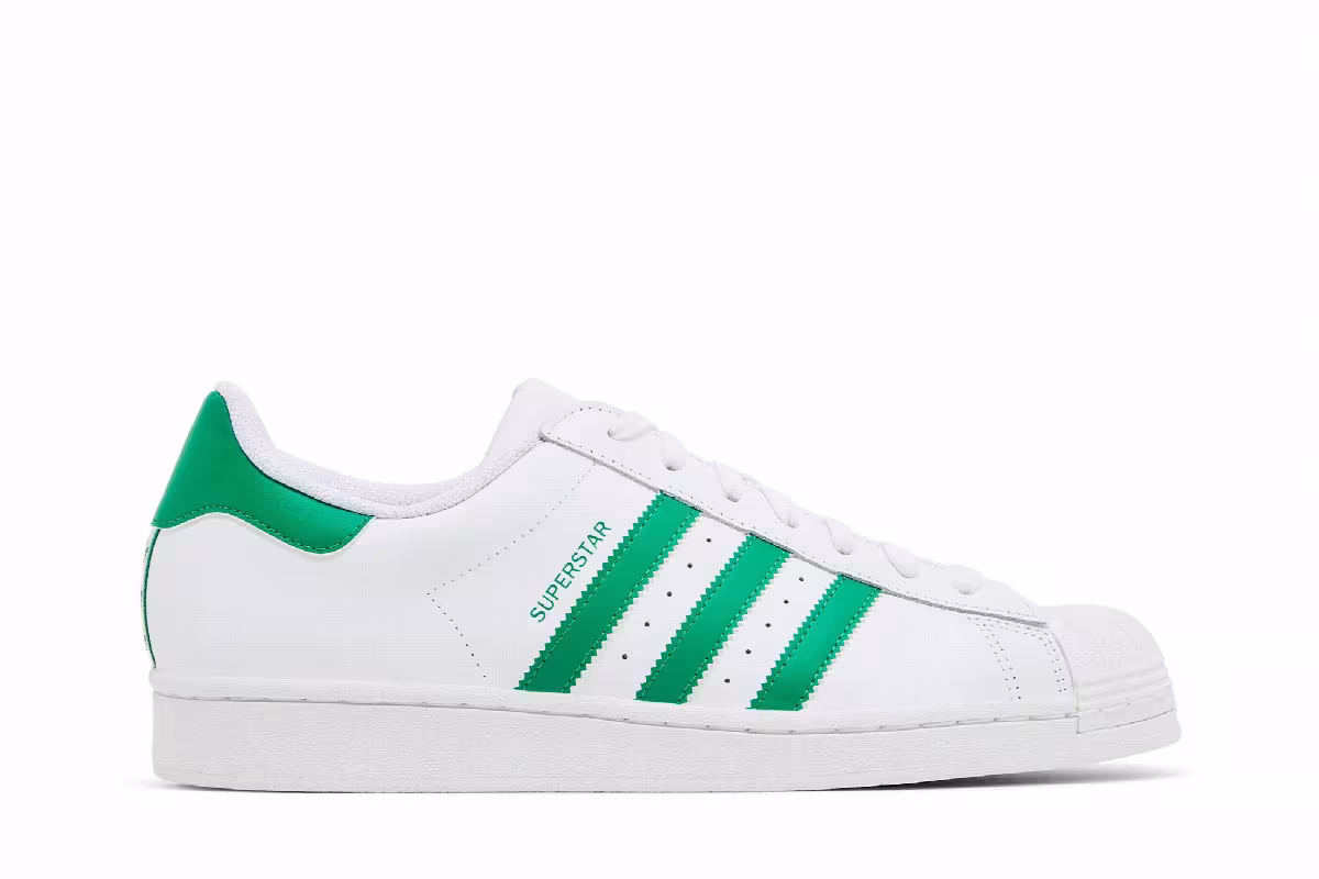 adidas Superstar White Green, view 2