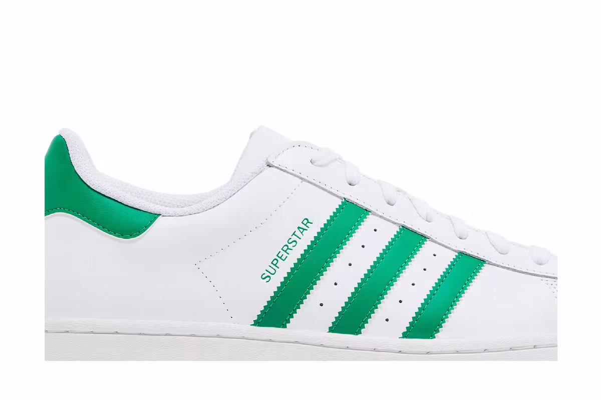 adidas Superstar White Green, view 3