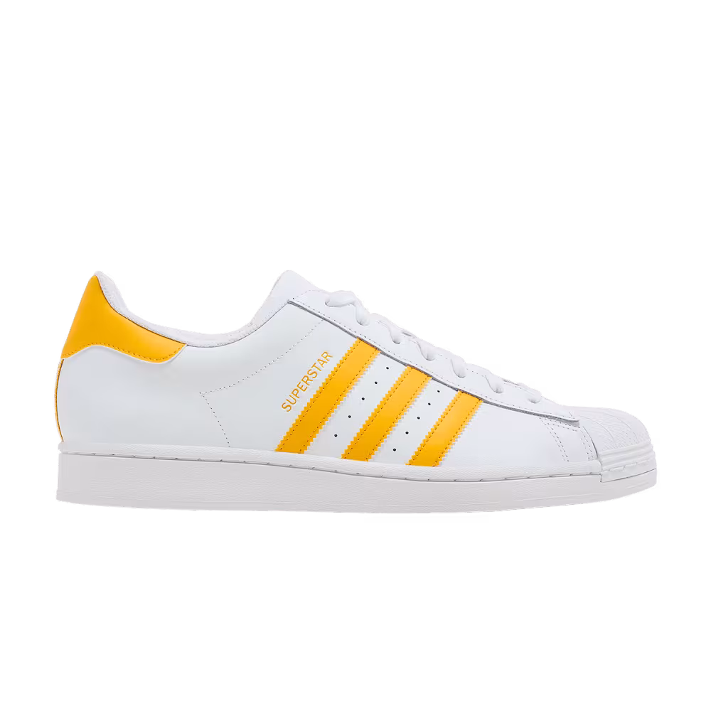 adidas Superstar White Crew Yellow
