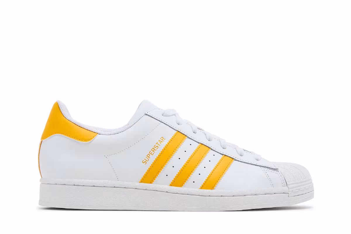 adidas Superstar White Crew Yellow, view 2