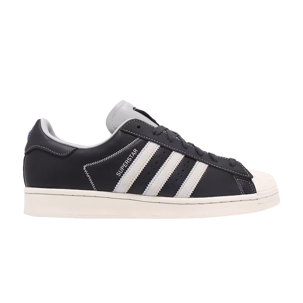 Adidas Superstar Carbon Grey Contrast Stitch